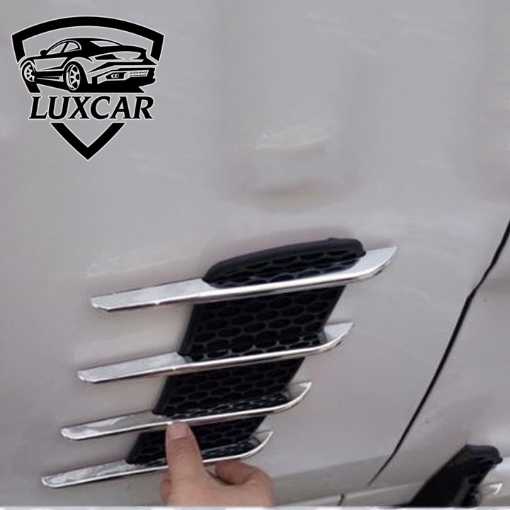 Bộ 2 cái hốc gió giả mang cá dán trang trí ô tô LUXCAR cao cấp