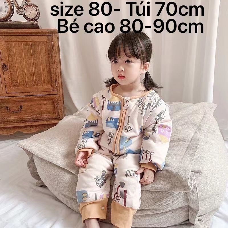 All_forkids:Túi ngủ cotton chần bông, bộ ngủ cho bé CHỐNG ĐẠP CHĂN