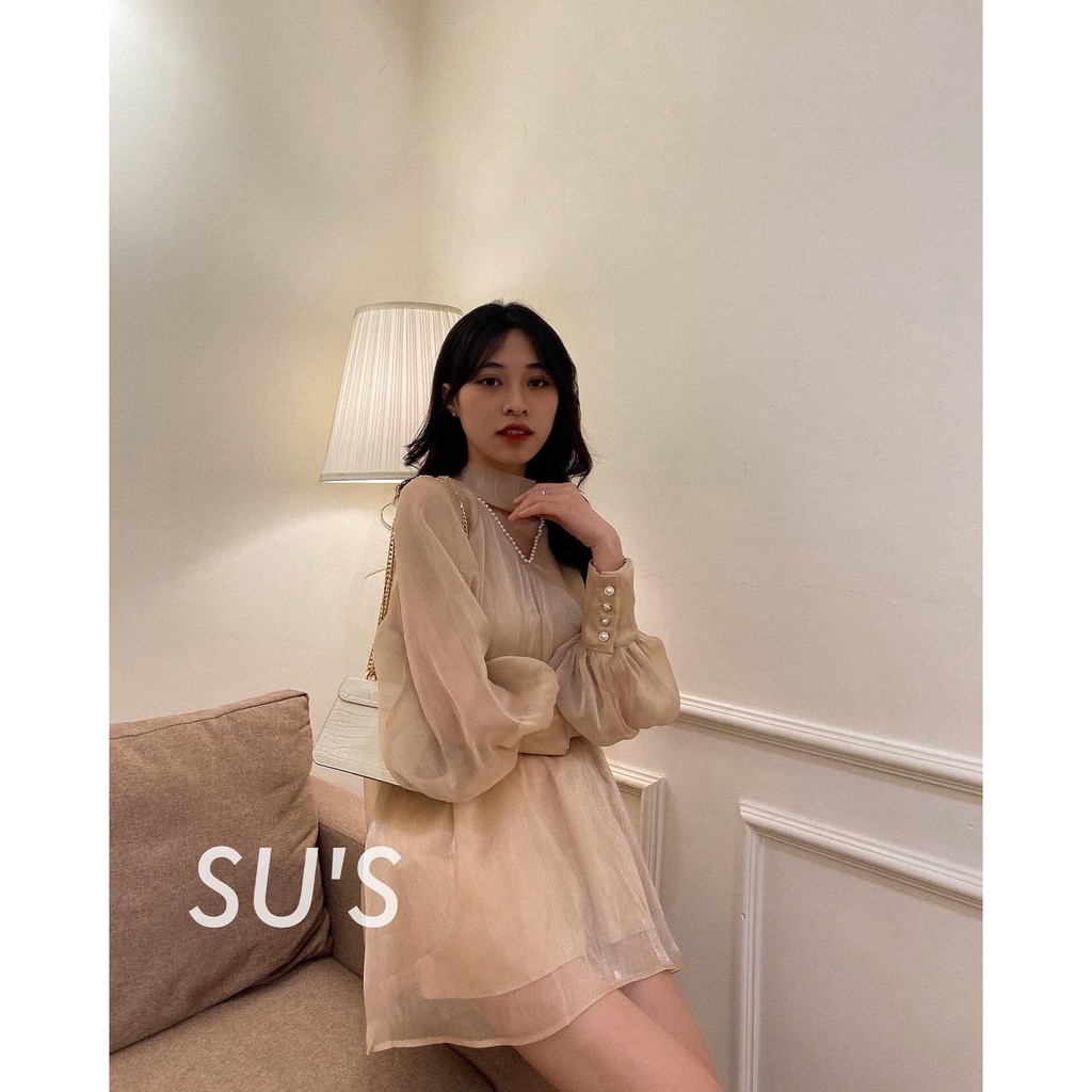 Áo sơ mi voan cổ V nơ lưng A2196 SUSTORE