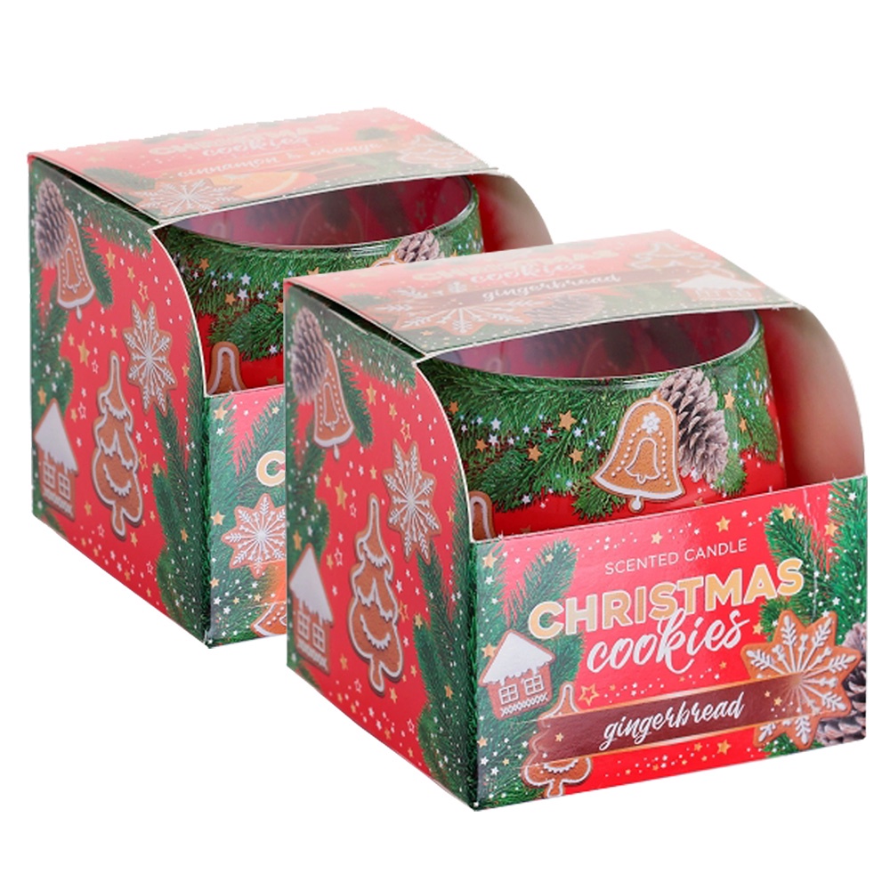 Combo 2 ly nến thơm tinh dầu Bartek Christmas Cookies 100g - bánh gừng, cam, quế, thơm phòng, khử mùi, không khói