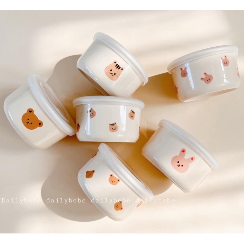 BÁT SỨ / HŨ SỨ ĂN DẶM BLUEMAMA / DOTTODOT- MADE IN KOREA