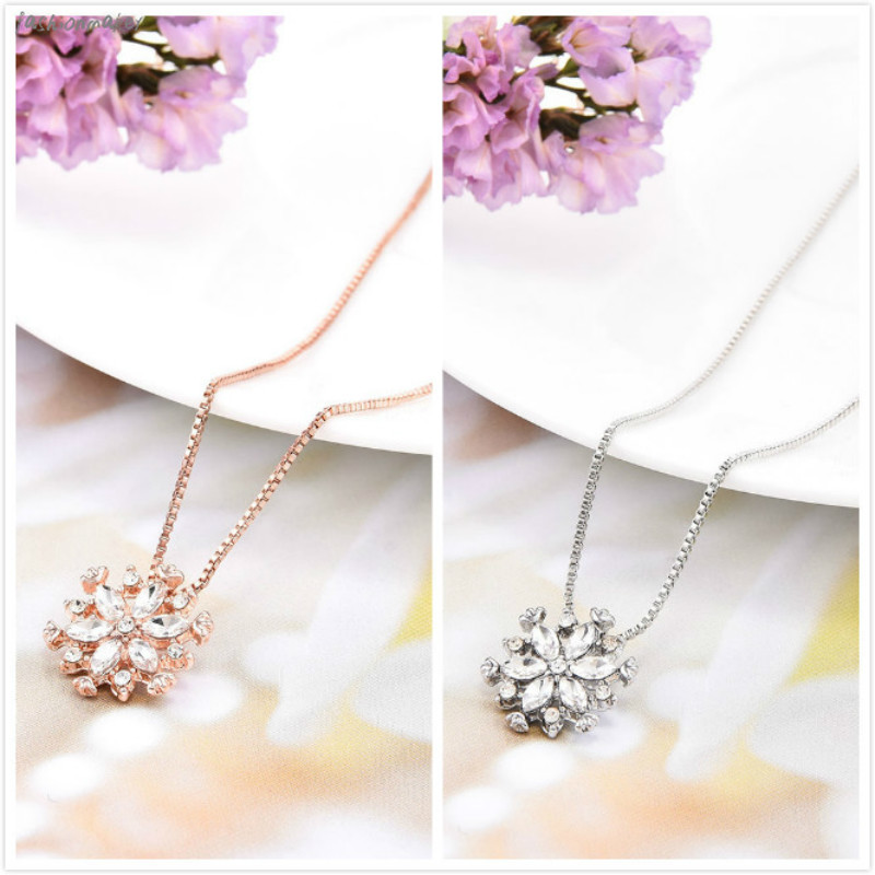 Vòng Cổ Choker Mặt Hoa Tuyết Đính Đá Thời Trang Cho Nữ Yanqueens Trang sứ Quà tặng