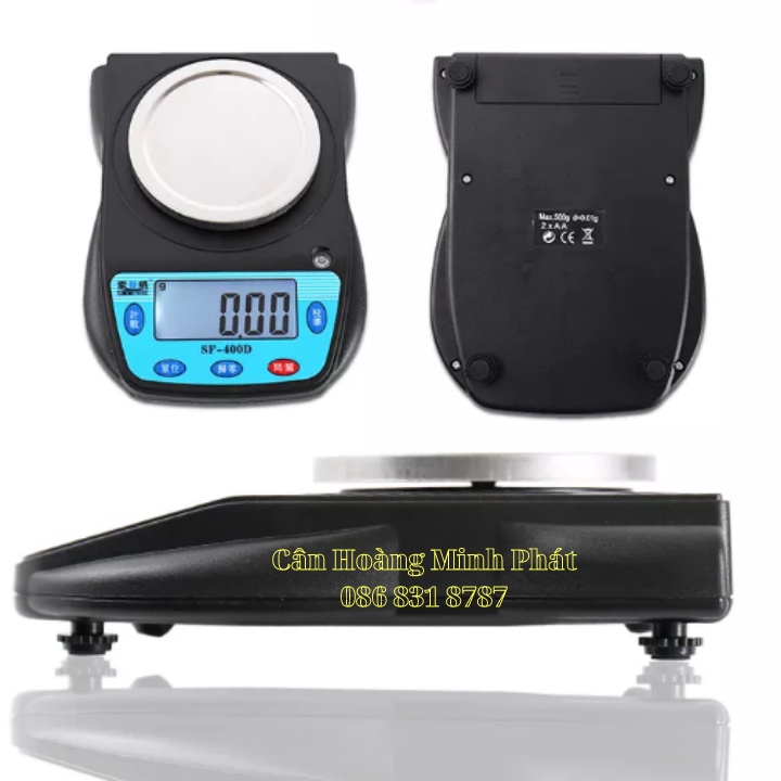 Cân tiểu ly để bàn 500g/0.01g phòng thí nghiệm_SF400D kèm pin
