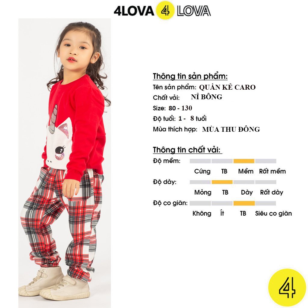 Quần thun jogger cho bé 4LOVA, chất nỉ cotton phối túi trước đẹp cá tính khoẻ khoắn