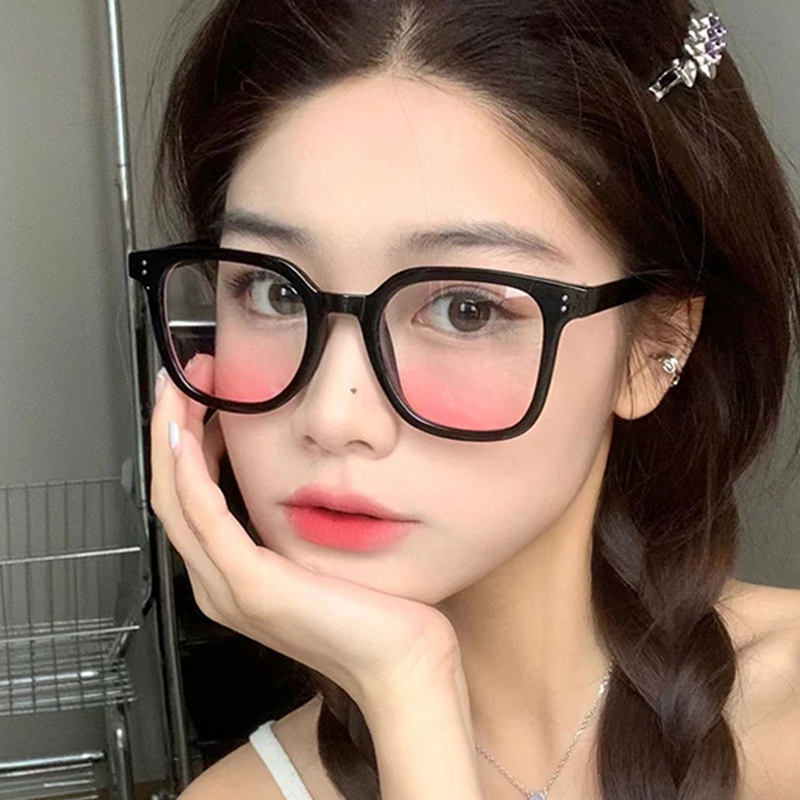 Kính Mát Gọng Đen Tròng Màu Hồng Gradient Thời Trang Cho Nữ