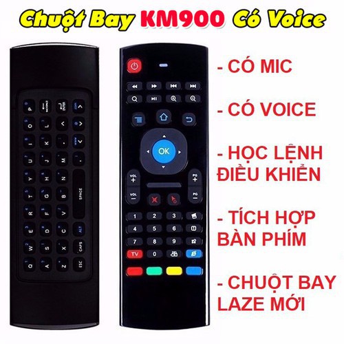 Chuột bay KM900 (điều khiển Smart tivi, tìm kiếm bằng giọng nói)