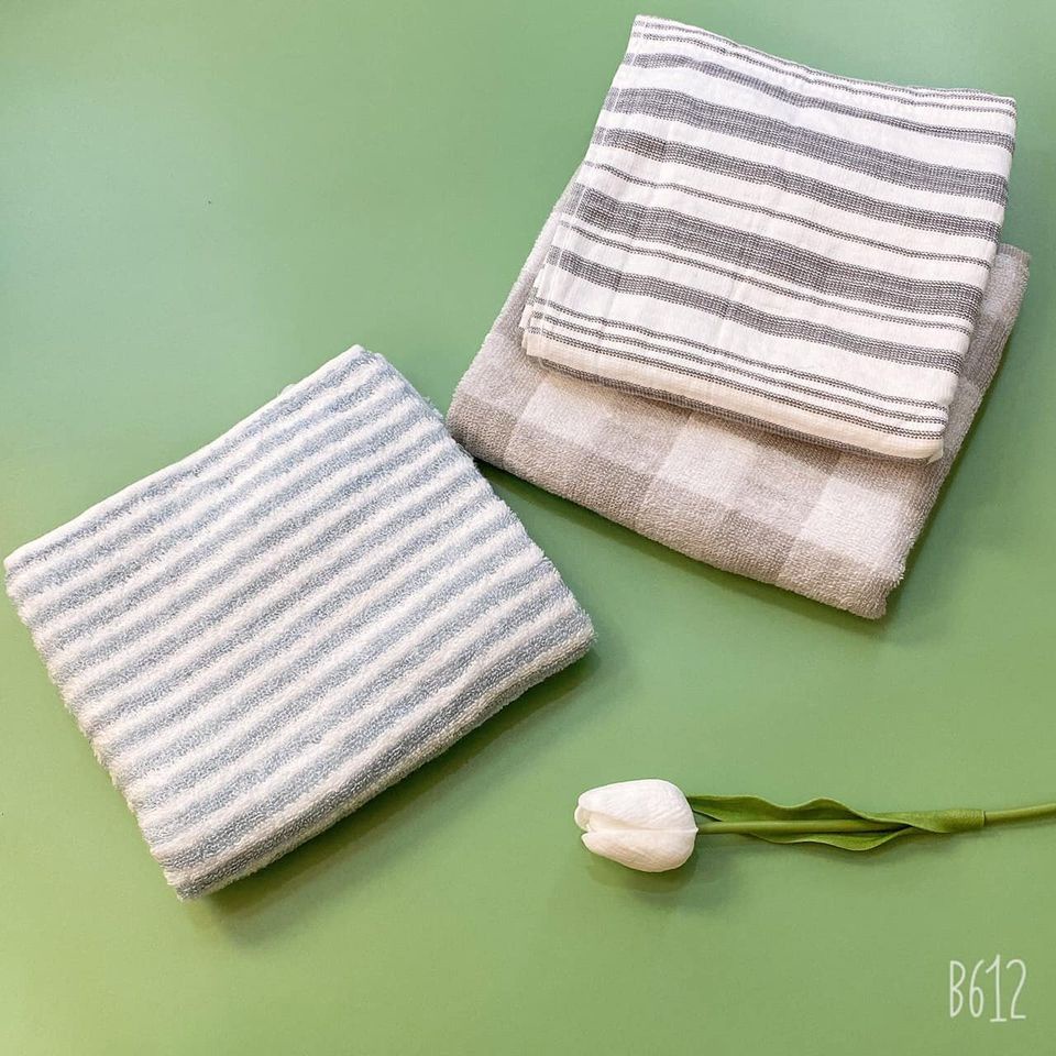 Khăn mặt mu-ji sợi organic 100% cotton mềm mại thấm nước tốt kích thước 30x30cm XanhHouse VNXK