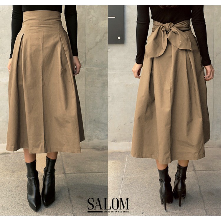 Chân váy cạp cao nơ lưng Rieki | BigBuy360 - bigbuy360.vn