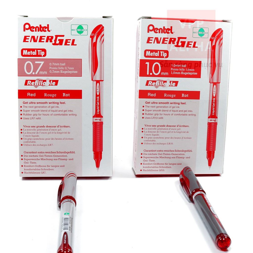 Bút ký/ ruột bút thay thế Pentel energel nét bút 0.5/ 0.7/ 1.0mm màu mực xanh/ đỏ/ đen- CHÍNH HÃNG