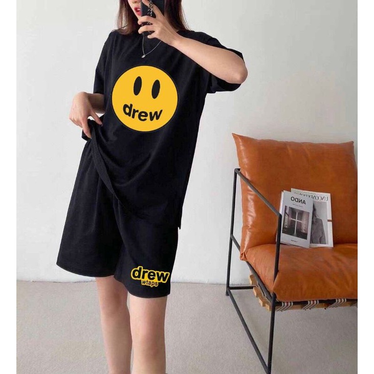 Bộ thể thao cao cấp unisex nam nữ,set đồ bộ mặc nhà Drew chất da cá mềm mịn thời trang hàn