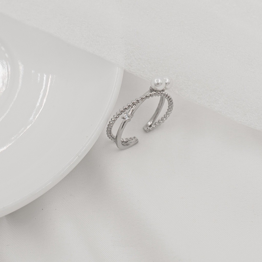 Nhẫn nữ Pearl s232 - nhẫn nữ bạc ta - kiểu dáng gắn trai - phụ kiện thời trang