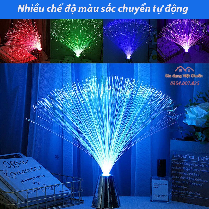 Đèn led trang trí sợi quang dùng pin, đèn nháy cắm điện decor, phòng ngủ, phòng khách, lễ, tết, noel....