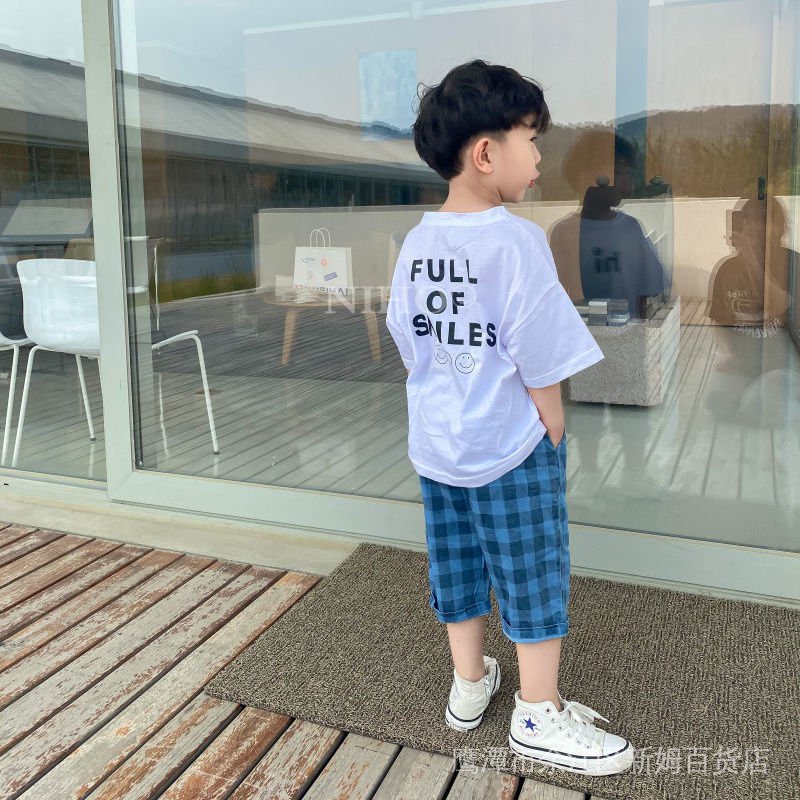 Áo Thun Tay Ngắn In Chữ Iyo2 Thời Trang Mùa Hè Phong Cách Hàn Quốc Cho Bé Trai