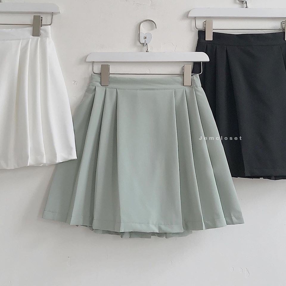 Chân Váy Ngắn Xếp Li Cách Điệu Năng Động Cá Tính Váy Hàn Có Quần Dấu Trong Chất Liệu Vải Dệt Siêu Dày 3192