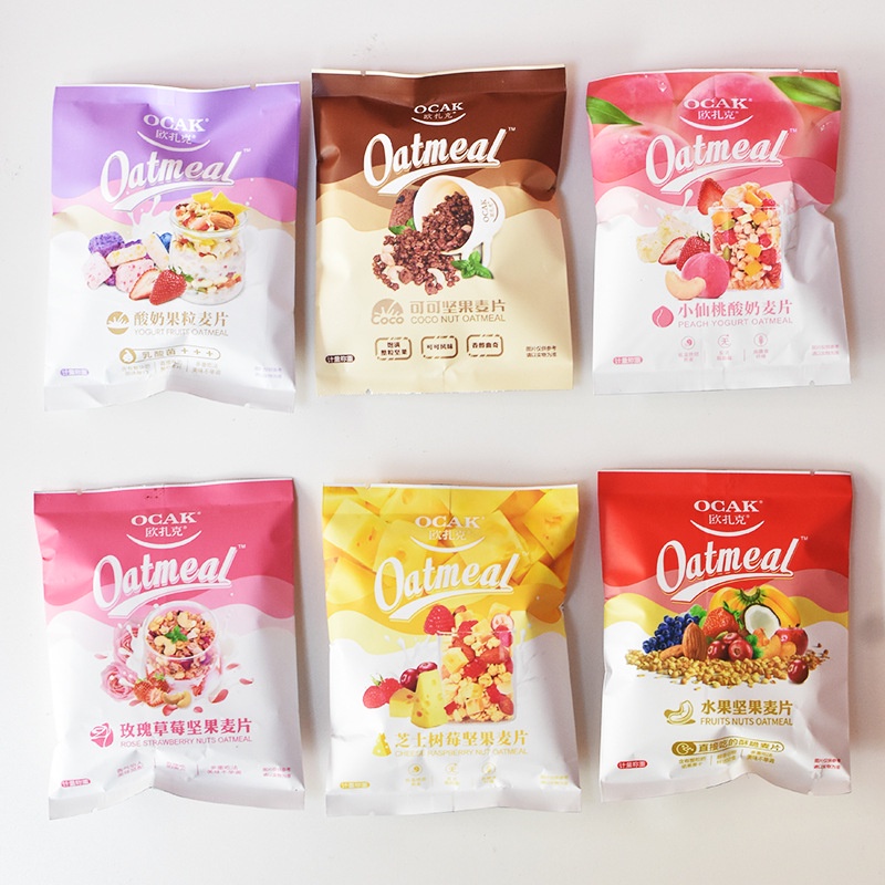 Gói Ngũ cốc hoa quả sấy giòn OCAK Tiêu Chiến, Oatmeal ăn sáng giảm cân Calbee 40g