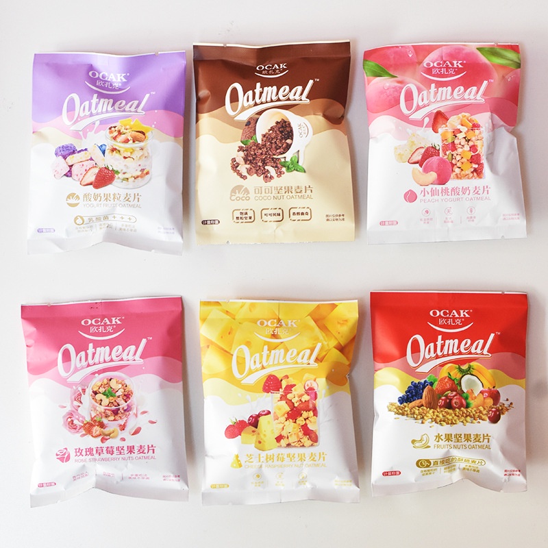 Gói Ngũ cốc hoa quả sấy giòn OCAK Tiêu Chiến, Oatmeal ăn sáng giảm cân Calbee 40g