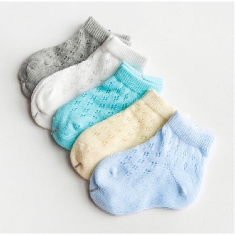 BooBoo Baby - Sét 5 đôi tất lưới mềm mại, không bai xù dành cho bé từ sơ sinh