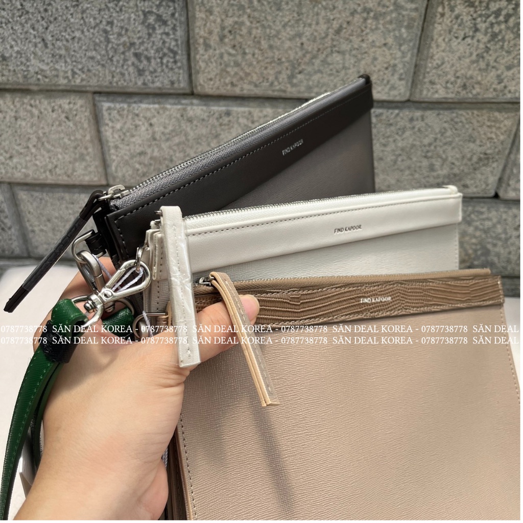 Xắt tay Find Kapoor Clutch 27 Safiano - Cream/Beige/Gray