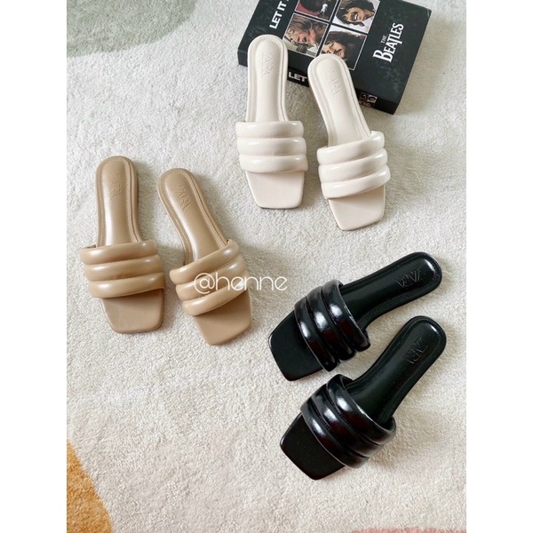 HENNE - Dép lê quai ngang bản phồng hàng đẹp