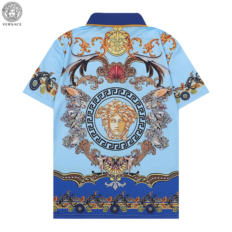 Áo Thun Polo Tay Ngắn In Logo Versace Thời Trang Mùa Hè Thoải Mái