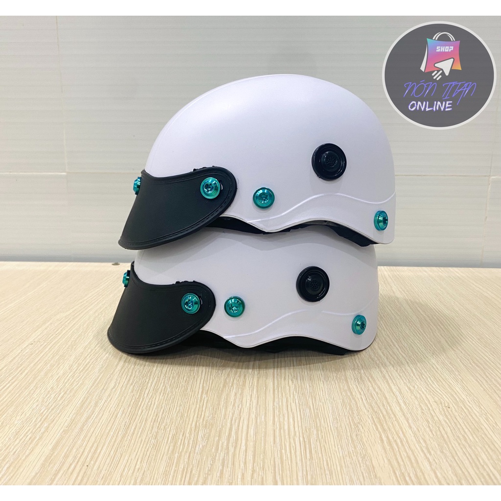 [TẶNG TEM BIKER] Nón Bảo Hiểm Trơn - Màu Sơn Nhám - Gắn 7 Ốc TiTan Gr5 Siêu Ngầu