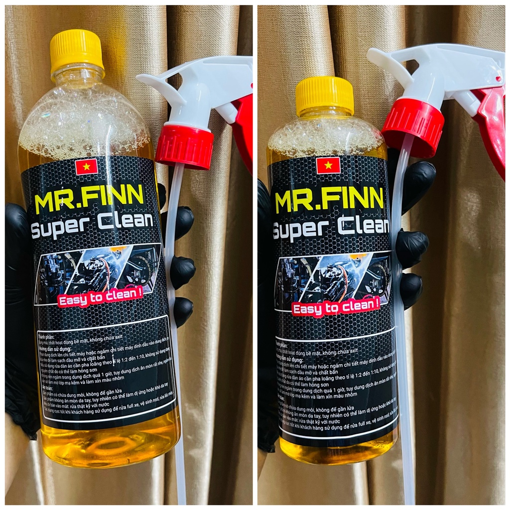 [ Combo ]Dung dịch tẩy rửa đa năng Mr.Finn Super Clean 500ml,1L