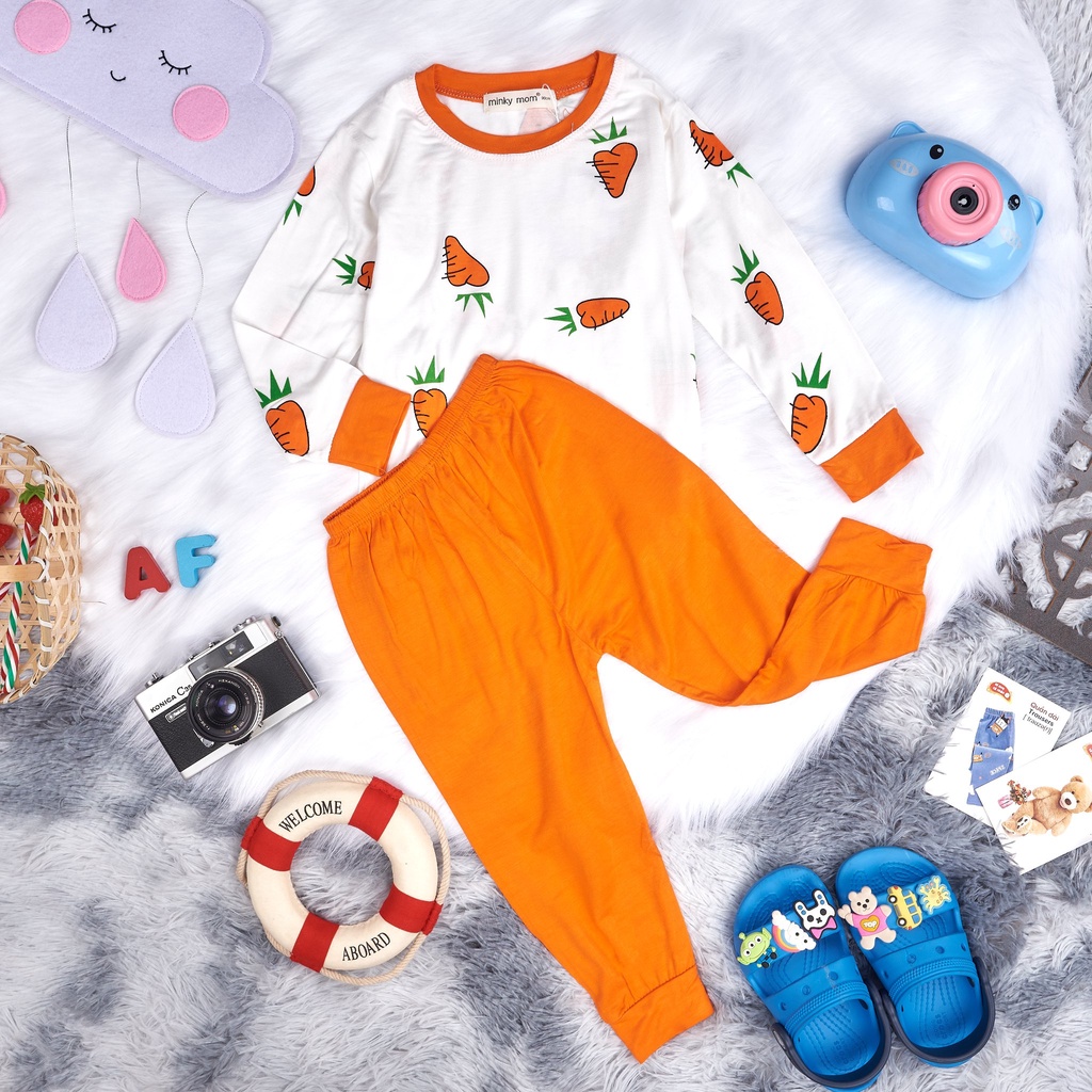 Bộ Thu Đông Dài Tay Cho Bé  Bộ Minky Mom CHUỐI Dài Tay Cho Bé Trai Bé Gái