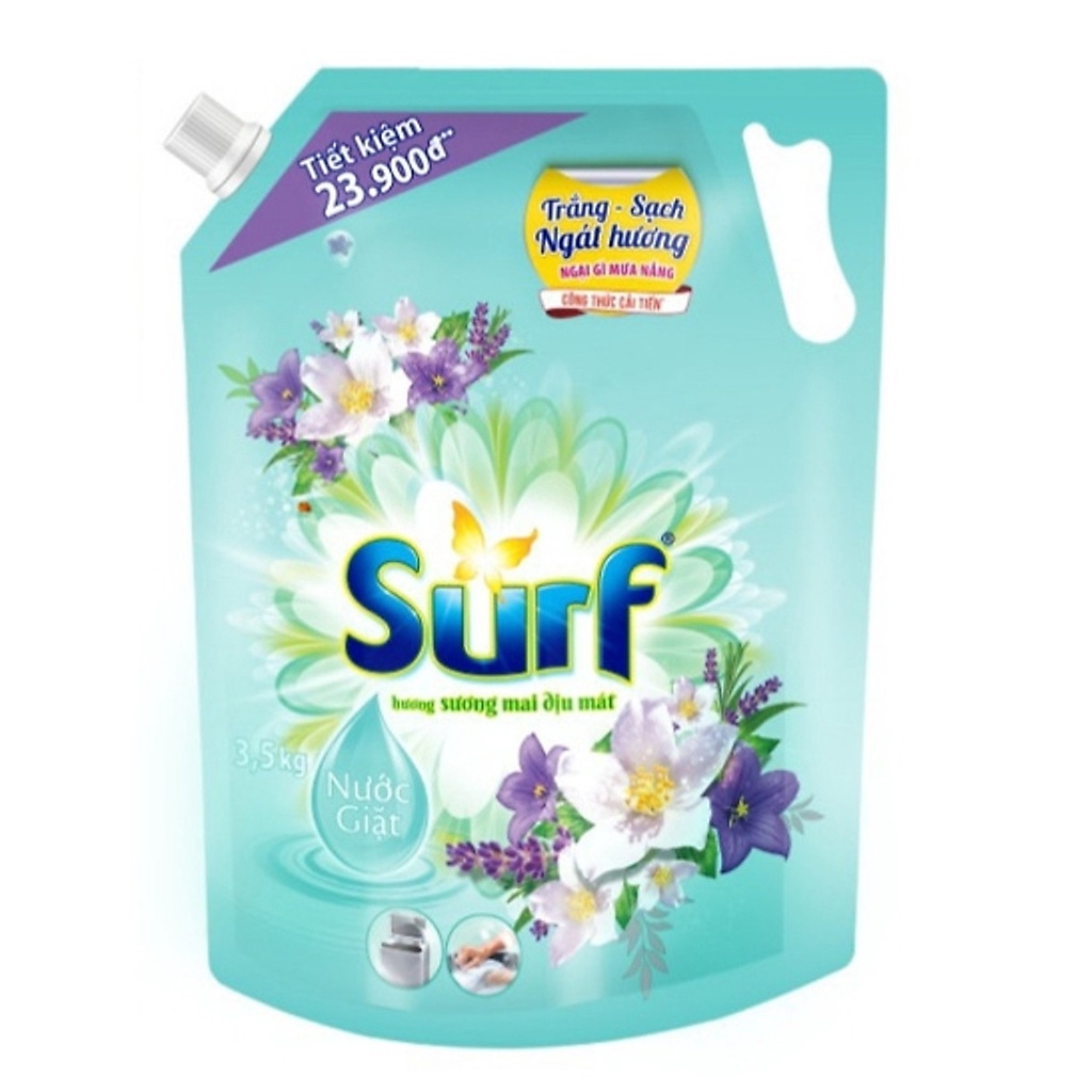 Nước giặt Surf Hương Sương mai dịu mát  3.5Kg