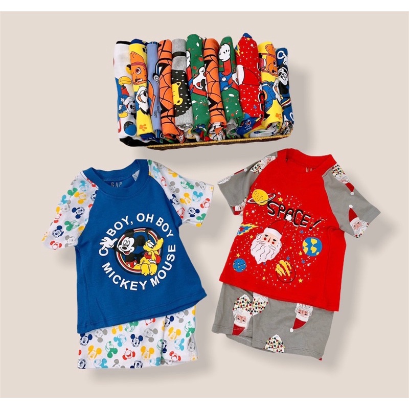 Bộ quần áo ngắn tay bé trai cotton size 2-8T/ Quần áo mùa hè bé trai