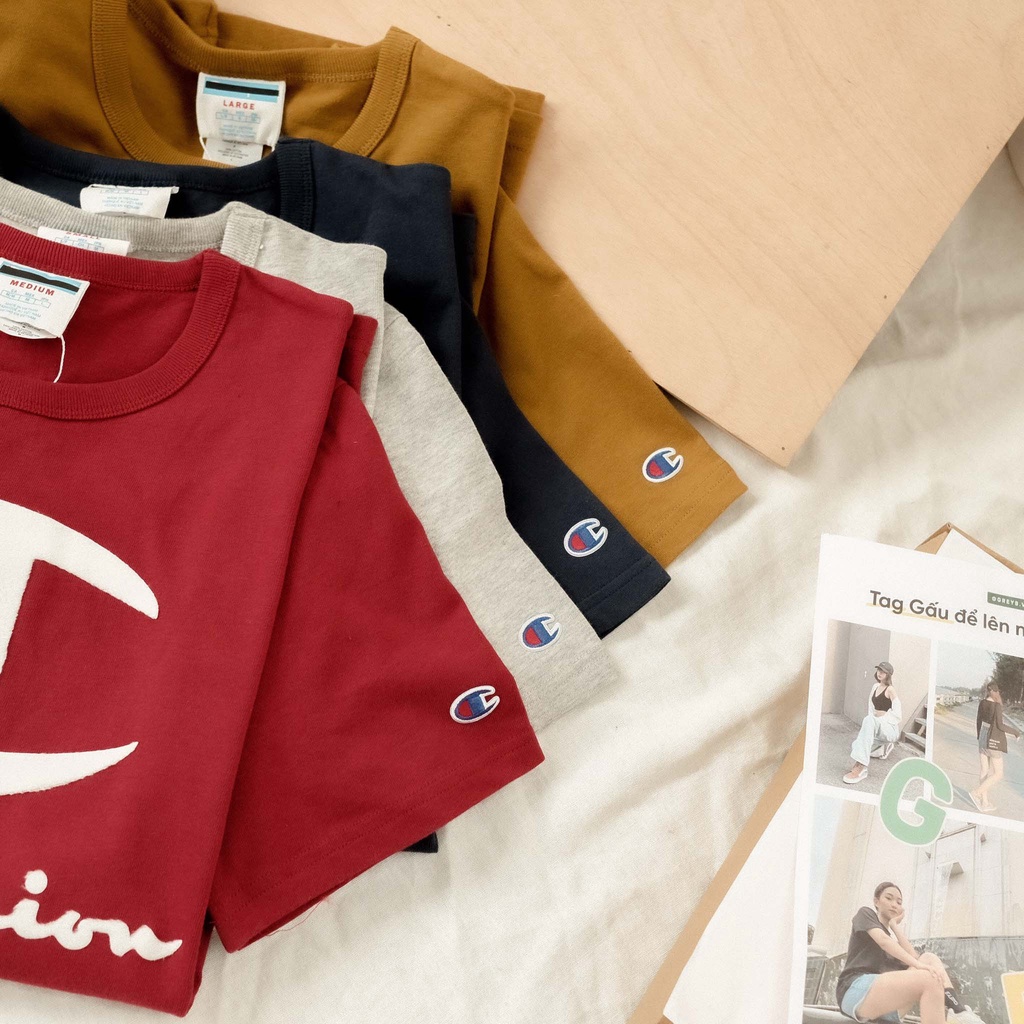 Áo Thun Cham.pion In Logo Phong Cách Hàn Quốc | BigBuy360 - bigbuy360.vn