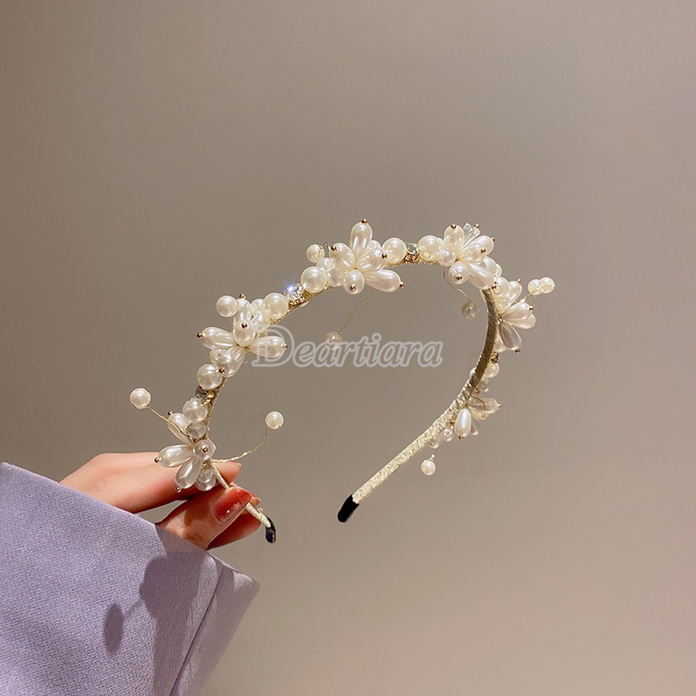 Băng Đô Đính Đá Và Ngọc Trai Xinh Xắn Dành Cho Nữ