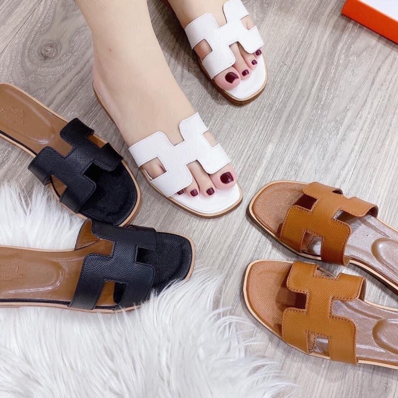 (HÀNG CÓ SẴN) Dép H Nhiều Màu Da Sần