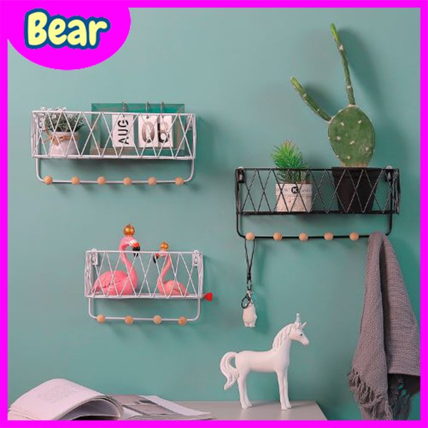 [NEW ITEM] Kệ để đồ treo tường có móc treo, kệ trang trí