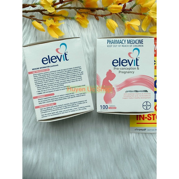 Viên uống vitamin tổng hợp Elevit nội địa Úc cho phụ nữ mang thai và sau sinh hộp 100 viên