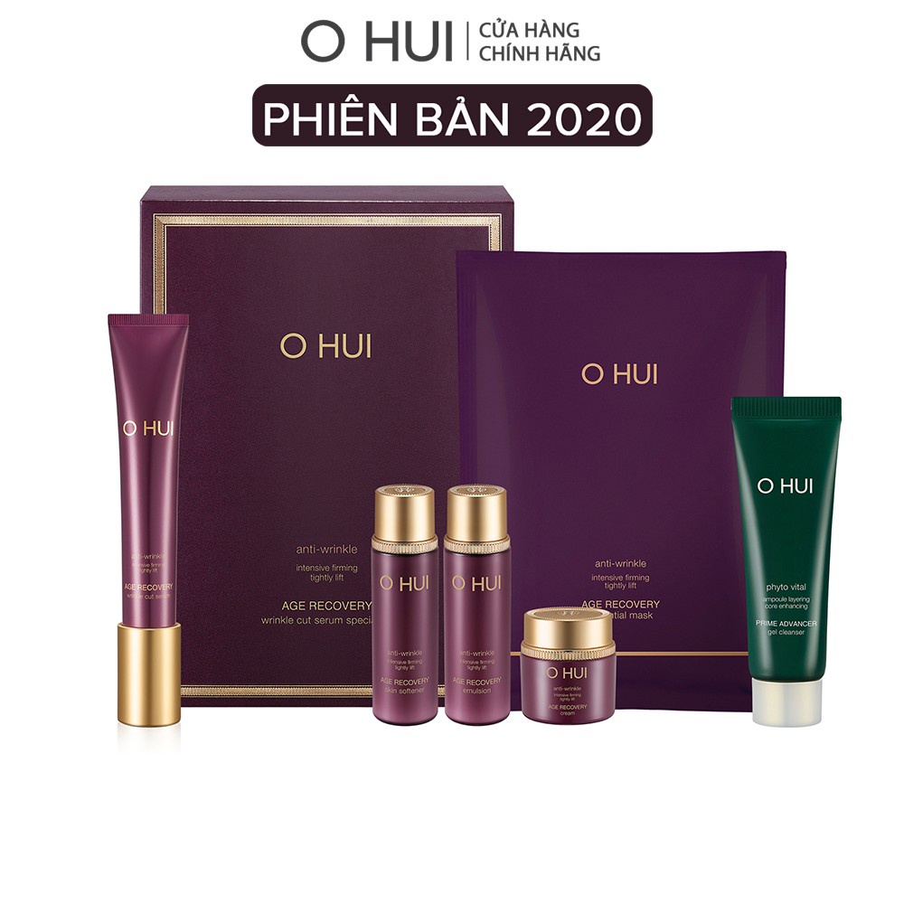 [Mã COSLUX02 giảm 120K]Bộ dưỡng xóa nếp nhăn phục hồi da lão hóa OHUI Age Recovery Wrinke Cut Serum Special Set