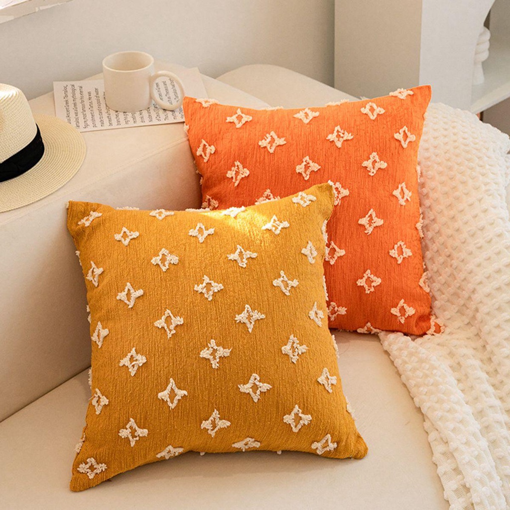 Vỏ Gối Sofa Trang Trí Phòng Ngủ Họa Tiết Hình Thoi Mềm Mại
