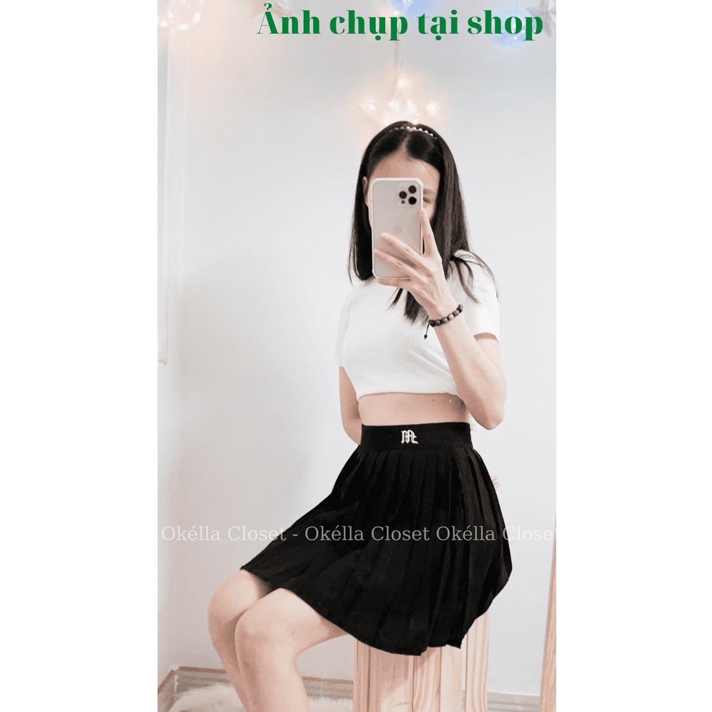 Chân váy xếp ly hai lớp, chân váy tennis phong cách Âu Mĩ có lót trong Okella CV007 (có ảnh thật chụp tại shop) | BigBuy360 - bigbuy360.vn