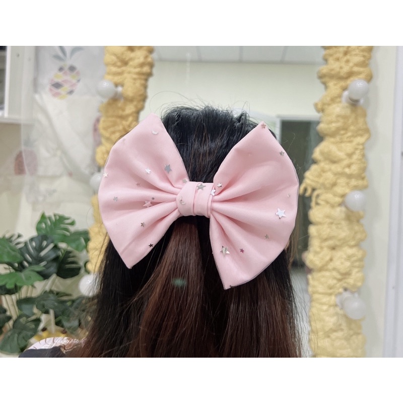 Kẹp nơ tiểu thư hình trăng sao, chấm bi xinh xắn