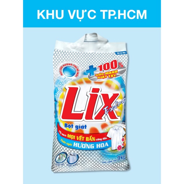 Bột Giặt Lix Extra hương hoa 9kg siêu tiết kiệm TẶNG