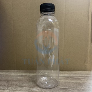 Bộ 50 chai nhựa pet tròn 330ml nắp đen