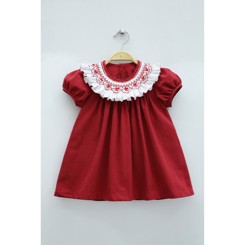 ĐẦM SMOCK BÈO ĐỎ