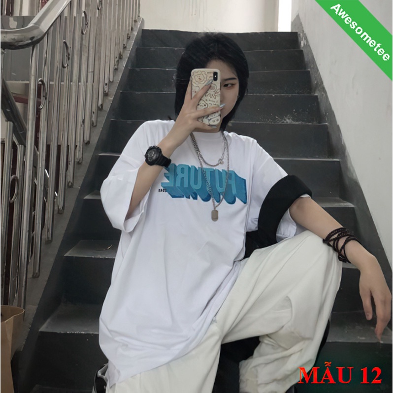 Áo thun tay lỡ Unisex Awesometee, áo phông form rộng ATL Anime FUTURE BST4