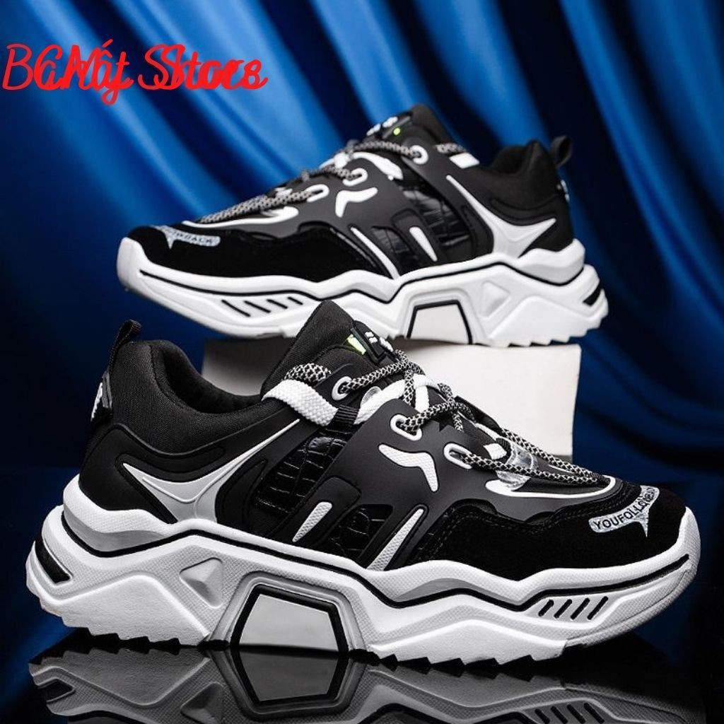 Giày Thể Thao Nam RẺ NHÂT SHOPEE Tăng Chiều Cao 5cm - 6cm, sneaker nam full black, Cao cấp siêu hot, siêu rẻ