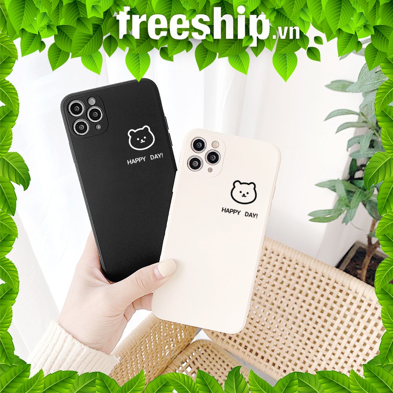Ốp lưng iphone Bear tí hon cạnh vuông 5/5s/6/6plus/6s/6splus/7/7plus/8/8plus/x/xr/xs/11/12/pro/max/plus/promax