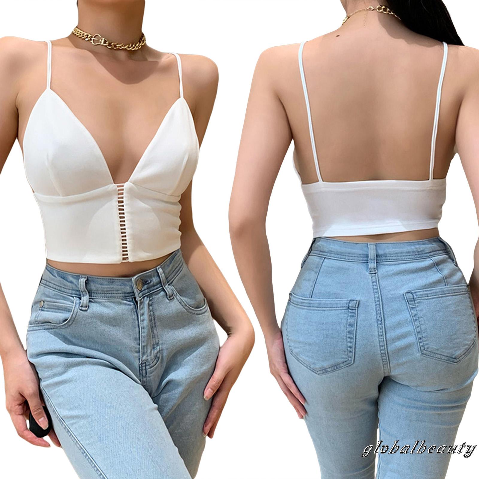 Áo Croptop Sát Nách Cổ Chữ V Khoét Sâu Gợi Cảm Cho Nữ Gb %0020