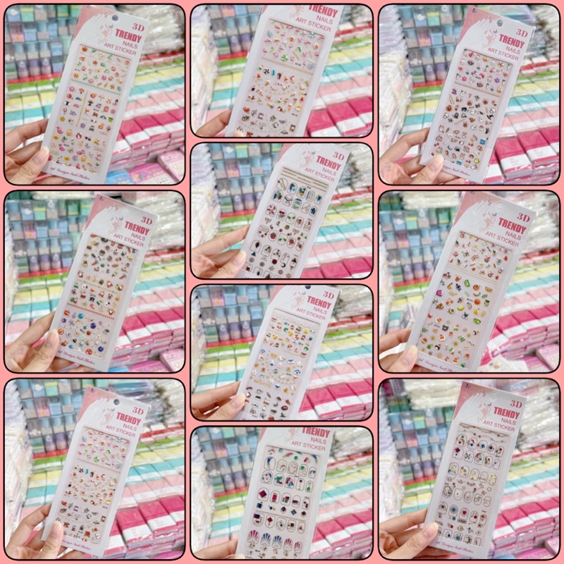 Set sticker dán móng hoạt hình nhiều mẫu cho bé