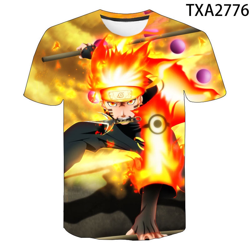 Áo Thun In Hình Naruto 3D Thời Trang Đường Phố Dành Cho Trẻ 100-160