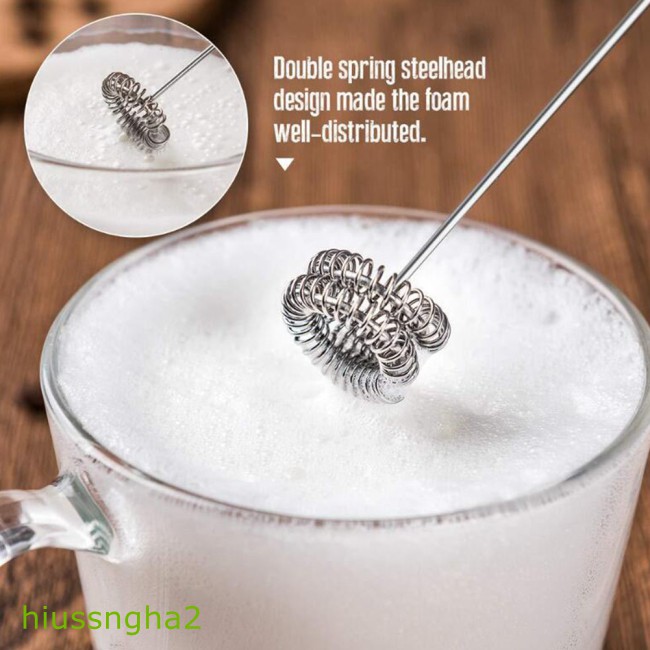 Available Powerful Double Spring Whisk Electric Milk Frother Kitchen Mixer Hand Milk Foamer for Coffee Latte Cappuccino