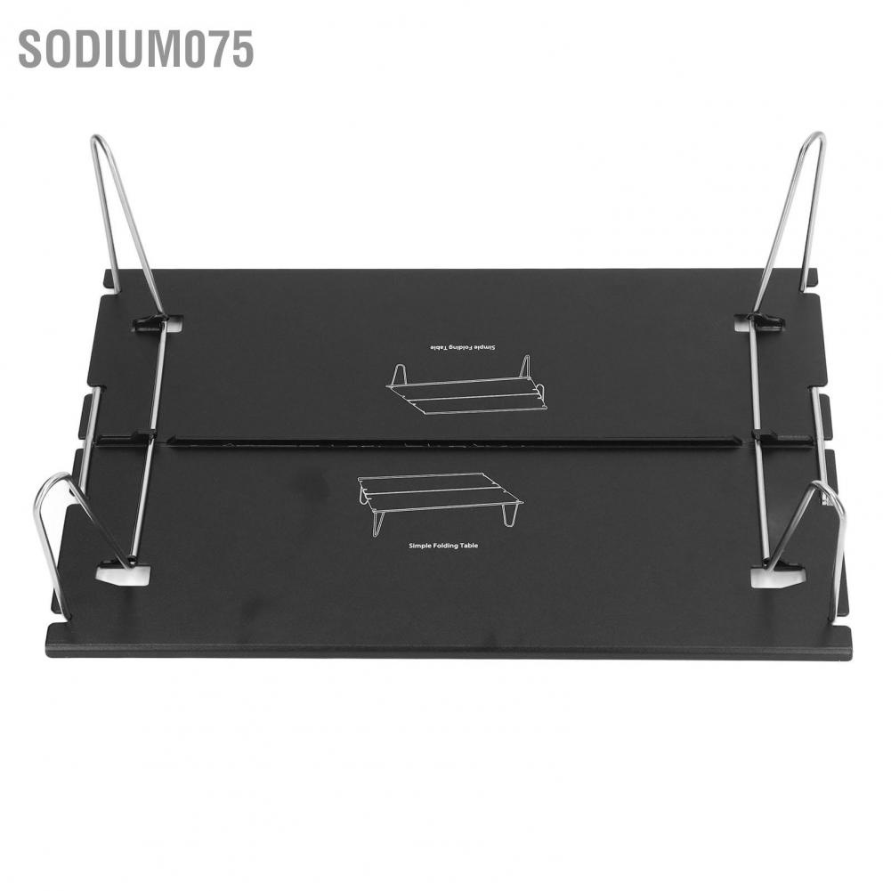 Có thể bán buôn Bàn cắm trại gấp ngoài trời Hợp kim nhôm di động siêu nhẹ mini đa năng màu đen Hàng giao ngaySodium075