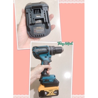 Đế chuyển pin dewalt 18v, sang  makita 18v có cổng usb